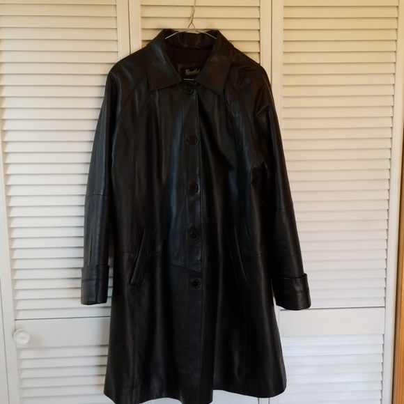 Excelled Collection Jackets & Blazers - Women's Large Black Leather Coat